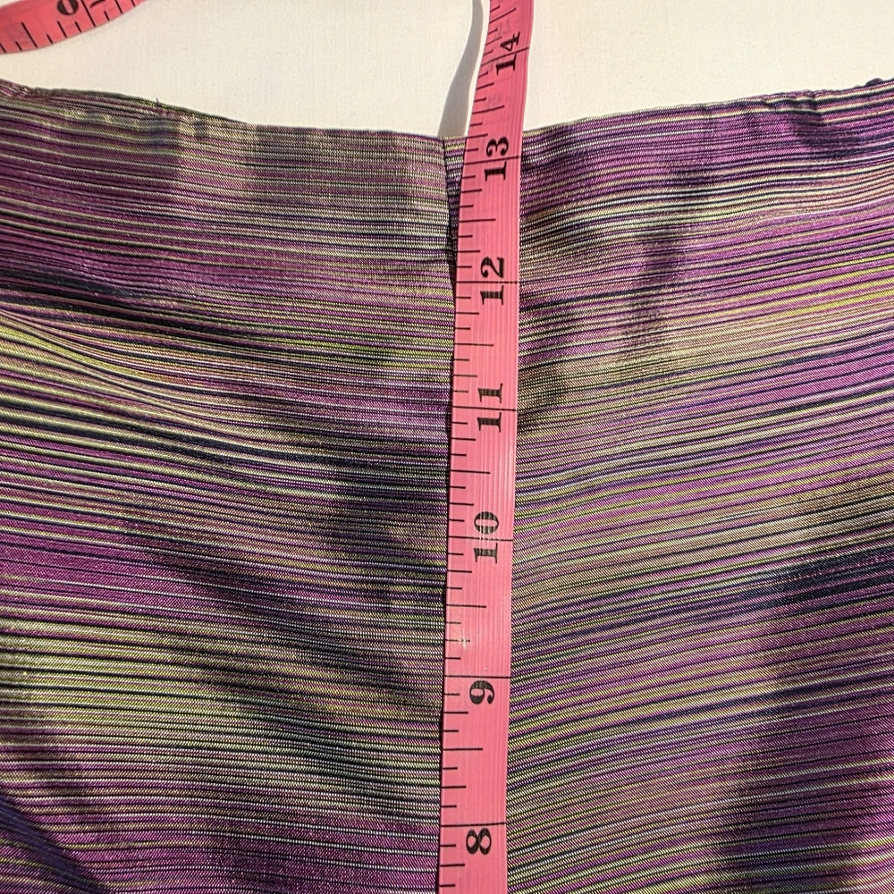 Vintage Y2K Silk Striped Due Per Due Cropped Pants High Waist Shimmery EUC 20W - Picture 5 of 13